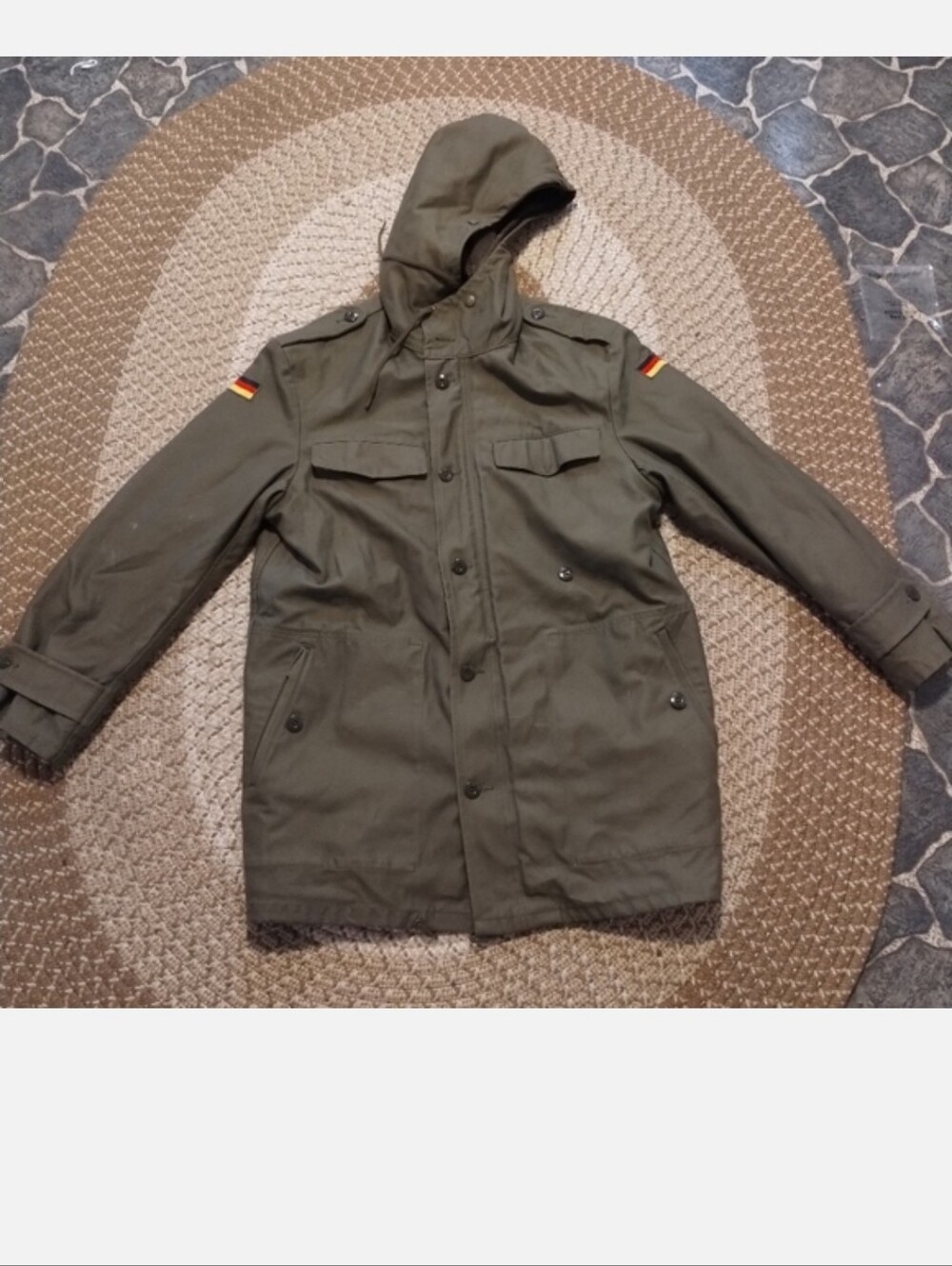 German Army Military Parka Feuchter Ringelai Size L VINTAGE 1982